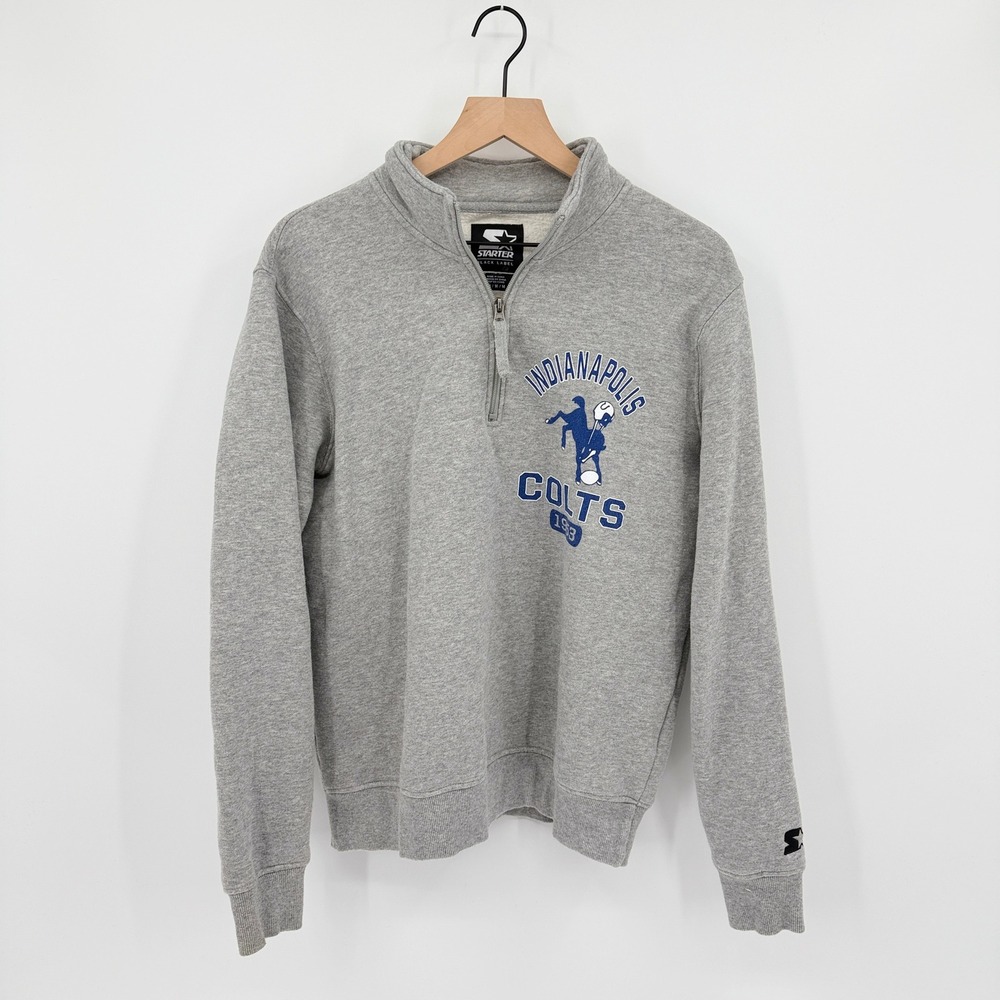Retro Starter Indianapolis Colts 1/4 Zip Sweatshirt Unisex Size M Sporty NFL
